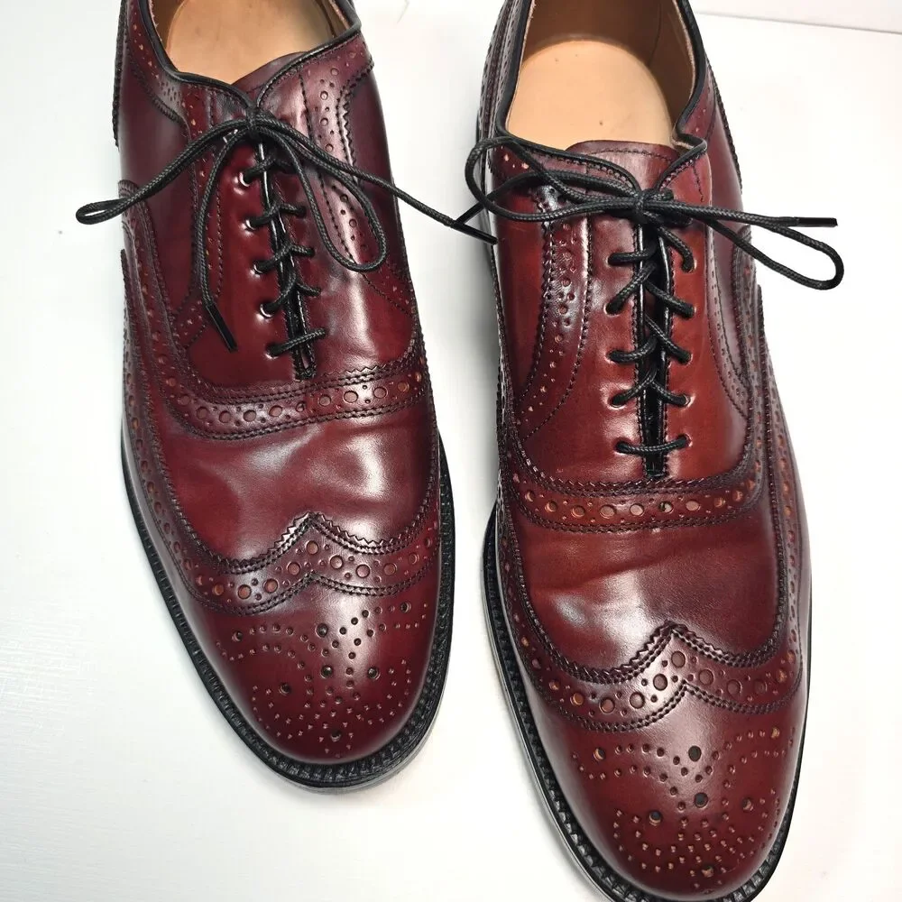 Allen Edmonds Cambridge 8685 Shell Cordovan Wingtip Oxford Burgundy 8.5 D USA